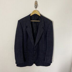 Shipley Royal Command Men 44L Blue Tweed Blazer Sports Coat Wool
